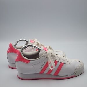 Adidas Samoa Women's White and Pink Striped Sneakers